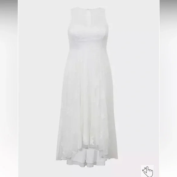 NWT Torrid Special Occasion Ivory Embroidered Hi-Lo
Dress Size 24 Wedding Bridal - Picture 2 of 16